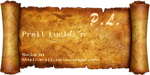 Prell Lucián névjegykártya
